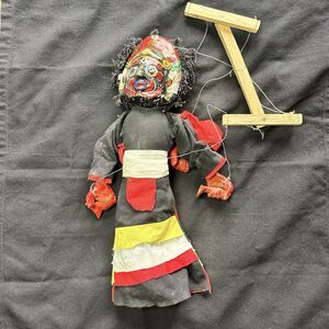 Vintage Handcrafted Nepalese Marionette Puppet. Double Faced. Traditional. Doll.